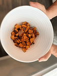 close up of roasted butternut squash pieces