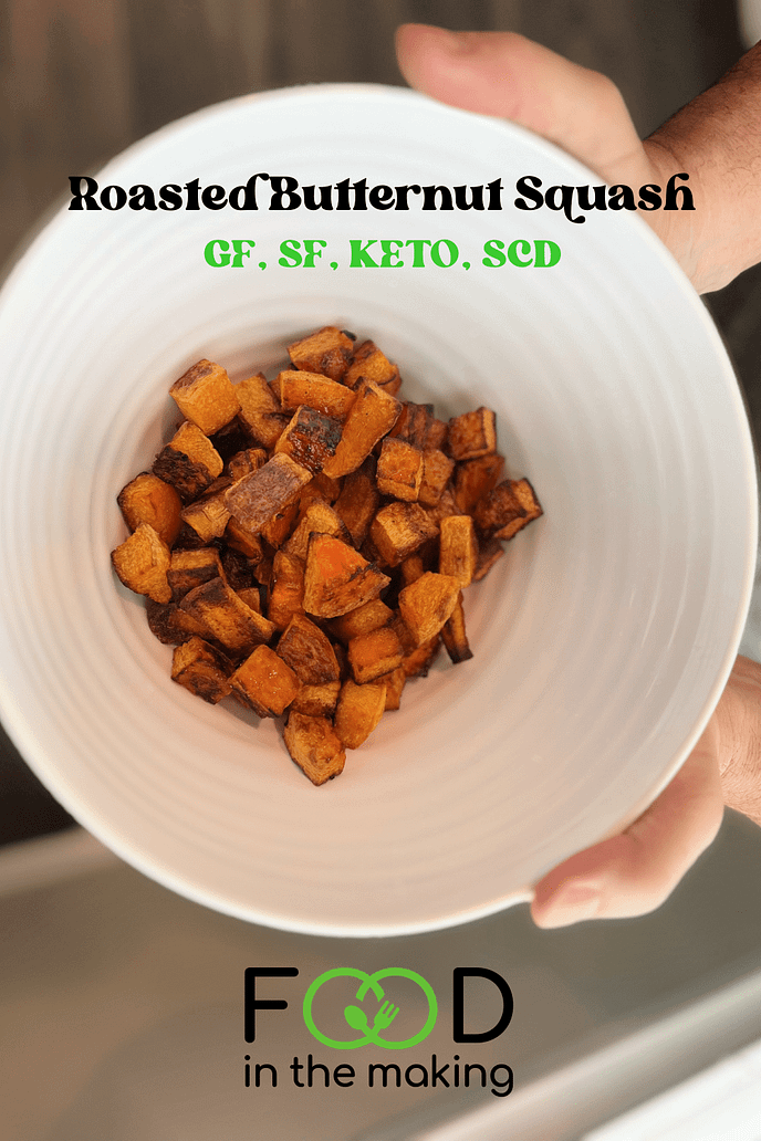 Roasted Butternut Squash in a bowl Pinterest Pin