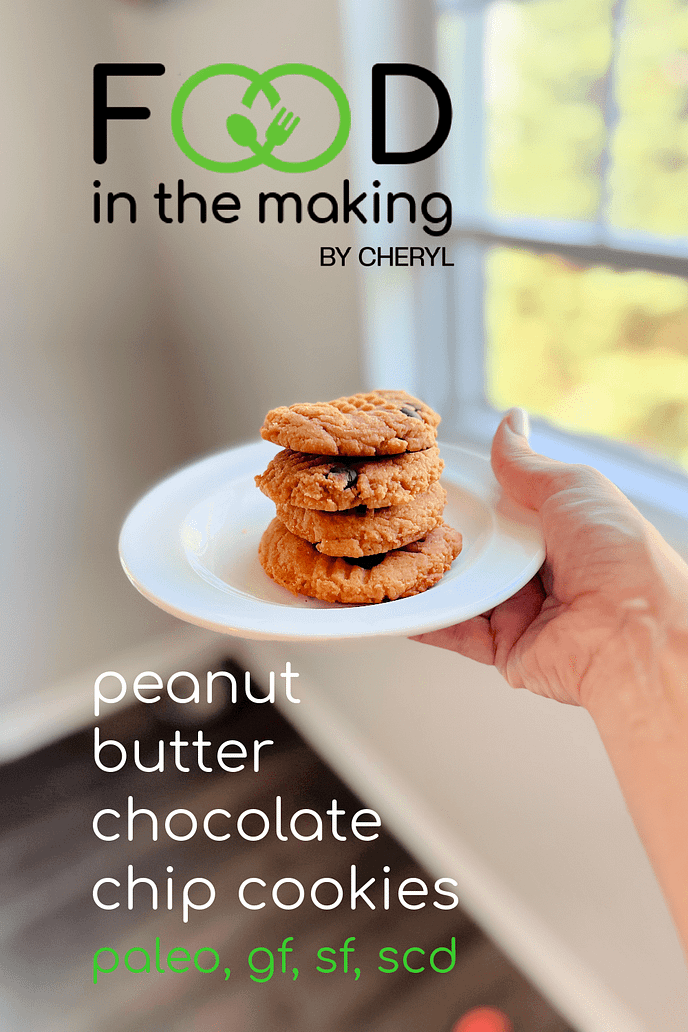 Stack of baked Peanut Butter Chocolate Chip Cookies copy