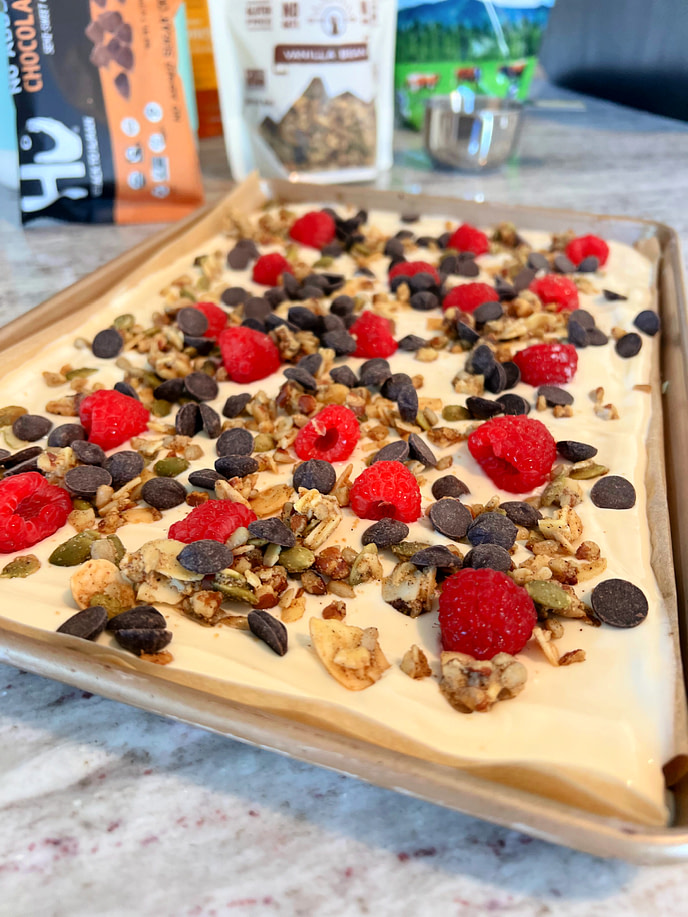 Yogurt Bark Recipe with all the Toppings